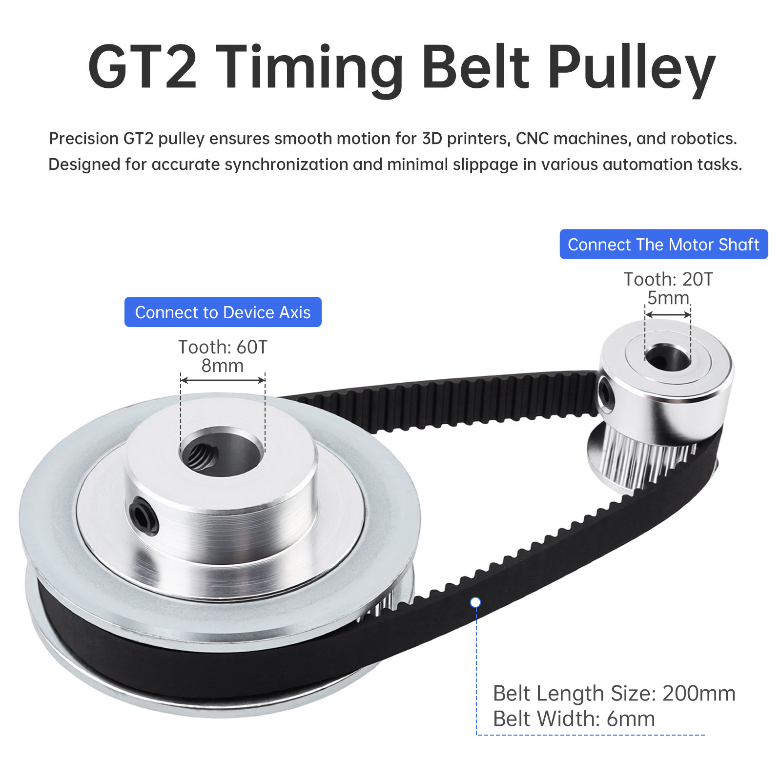 Gt2 Pulley - Motor DC Listrik 12V-24V 775 dan